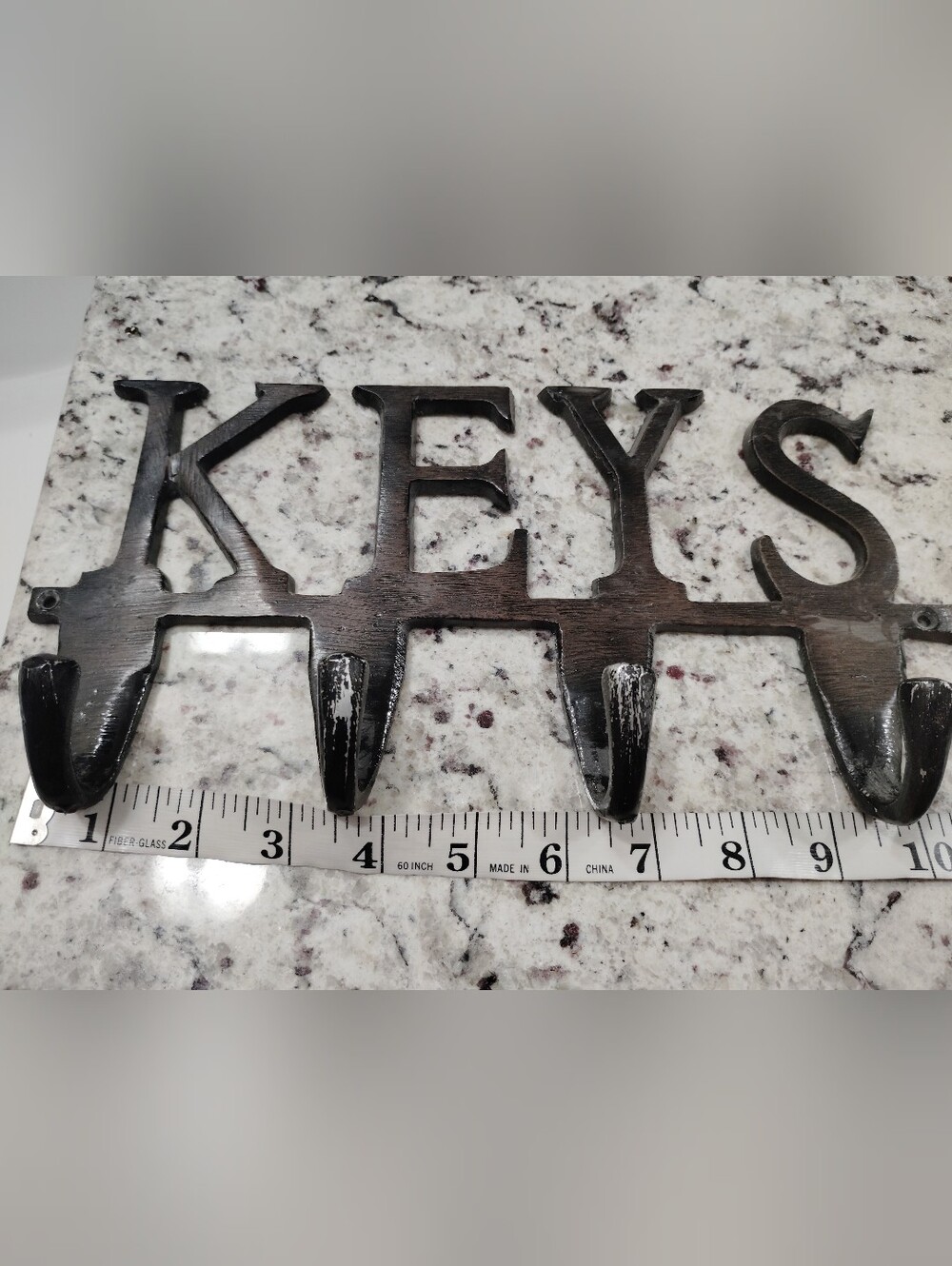 Black 'KEYS' Wall-Mounted Key Rack